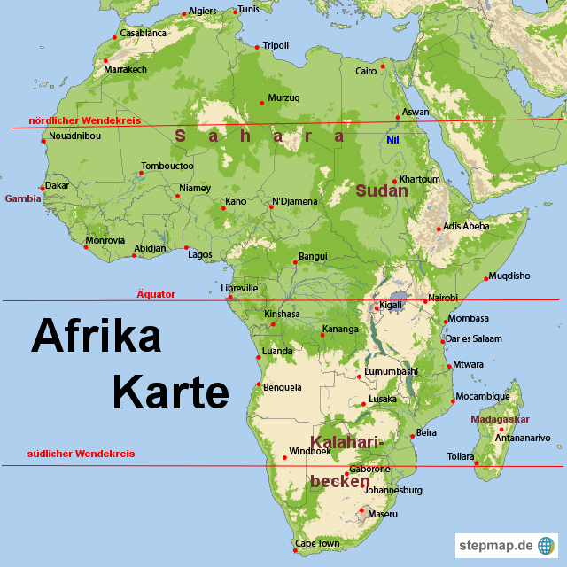 Savanne Afrika Karte | goudenelftal